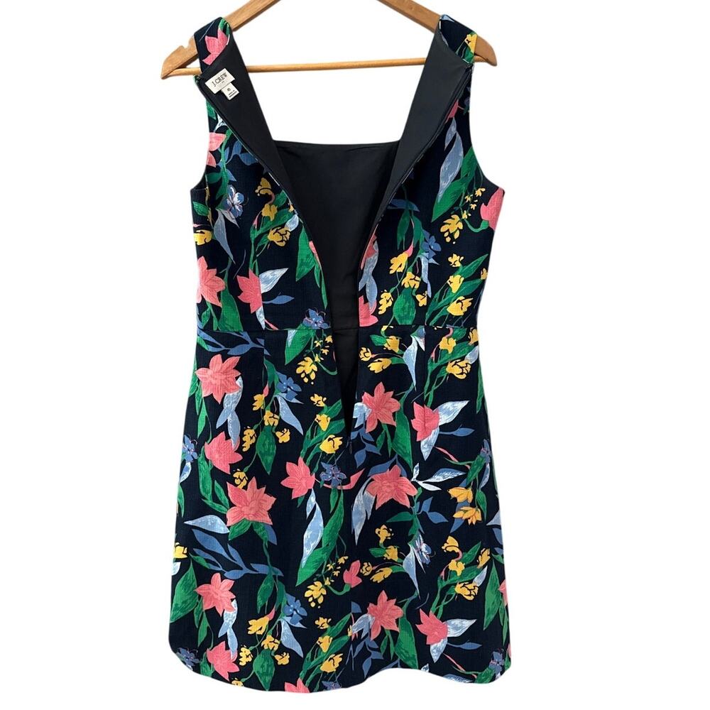 J. Crew Floral Basketweave Square Neck Shift Dress Size 6 - Picture 8 of 11